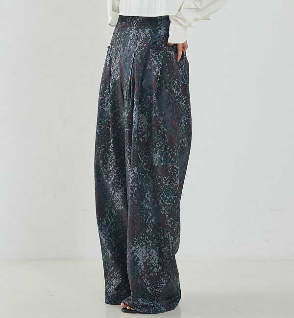 NOMINE「水彩アート ニュアンス柄 タックパンツ」|その他|その他3