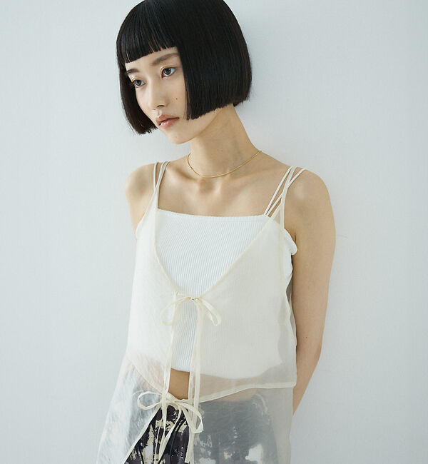 NOMINE「【前後着用可】無地 2WAY シアー キャミソール  ワンピース」|ワンピース|