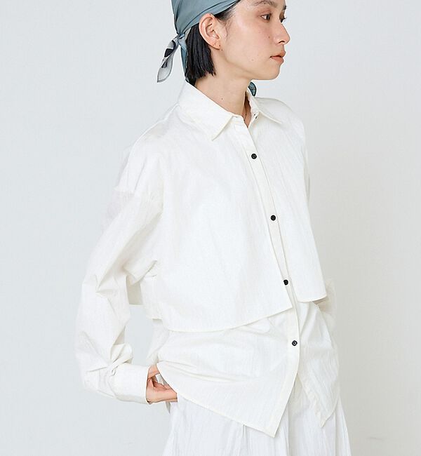 NOMINE「【ユニセックス】ロングヨーク オーバーサイズ シャツ」|シャツ・ブラウス|ホワイト