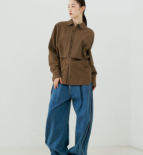 NOMINE「【ユニセックス】ロングヨーク オーバーサイズ シャツ」|シャツ・ブラウス|