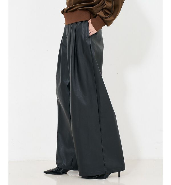 NOMINE「【セットアップ】タックワイドパンツ」|その他|ブラック系その他1