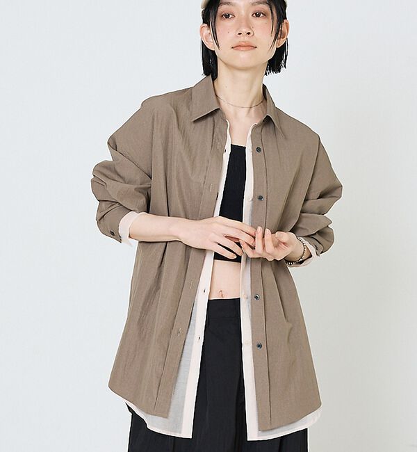 NOMINE「レイヤード シャツ」|シャツ・ブラウス|モカ