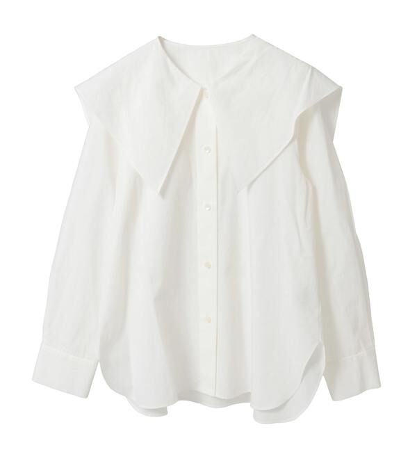 TIARA「ビッグカラーシャツブラウス」|シャツ・ブラウス|ホワイト