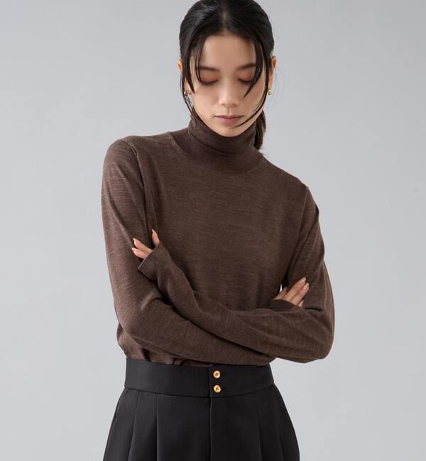 Liesse「ウォッシャブルウールタートルニット」|ニット・セーター|