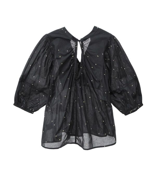 Soffitto「インド綿ドット刺繍バックオープンブラウス」|シャツ・ブラウス|