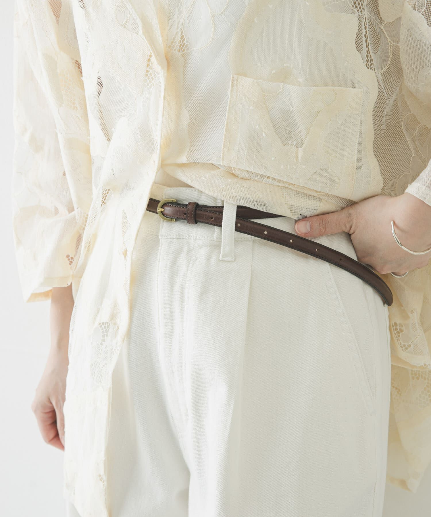 URBAN RESEARCH「13mm ナロークラシックベルト」|ベルト|ブラウン