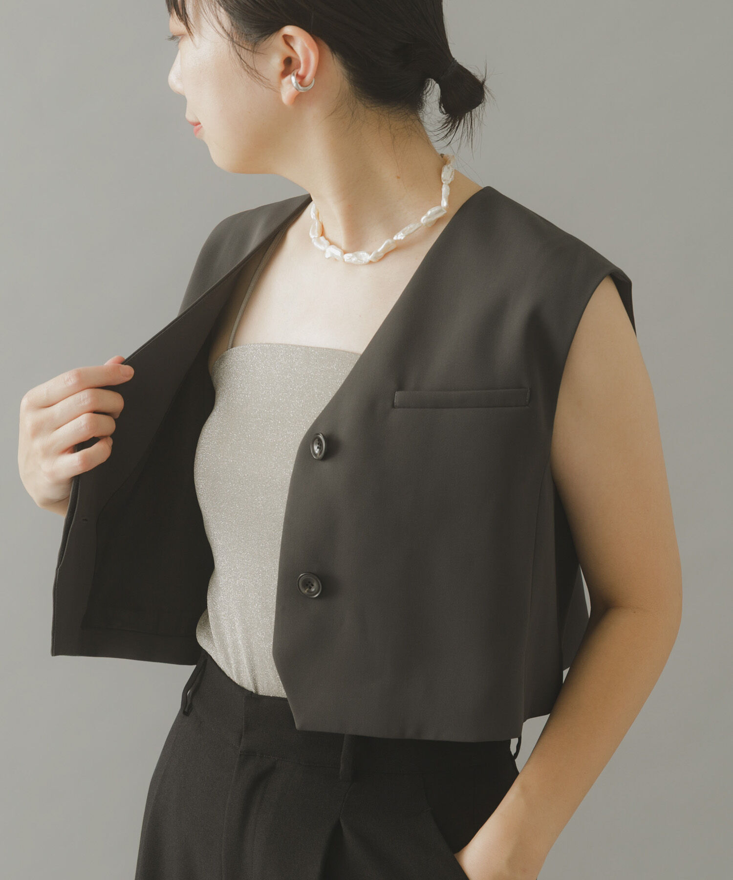 URBAN RESEARCH ROSSO「kaene　ラメベアトップキャミソール」|キャミソール|