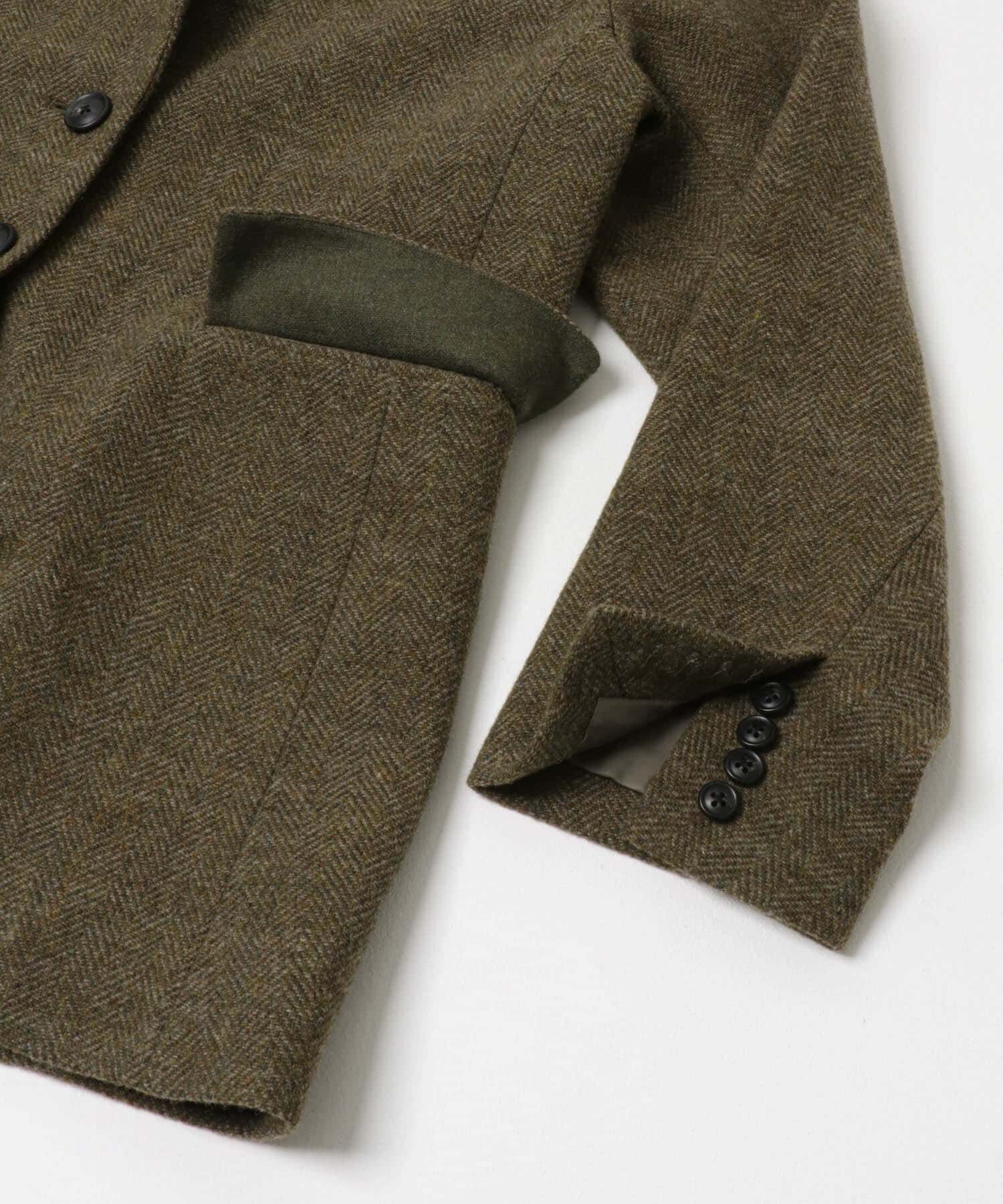URBAN RESEARCH「ブリティッシュウールツイードジャケット」|ノーカラーコート|