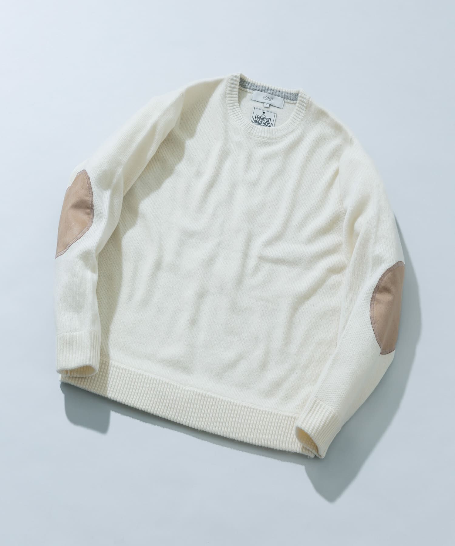 URBAN RESEARCH ROSSO「『XLサイズあり』ハミルトンラムズウールエルボーパッチニット」|ニット・セーター|