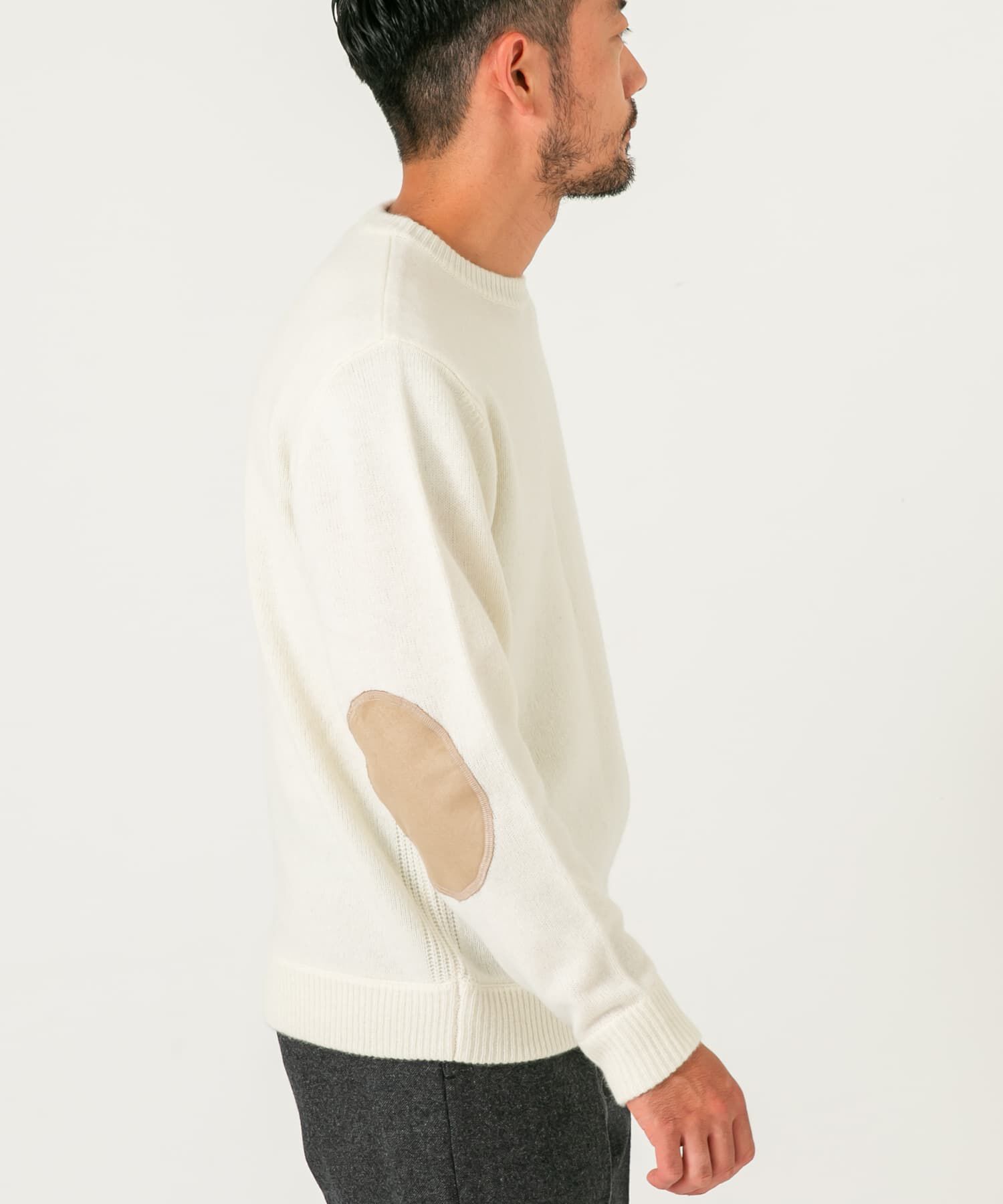 URBAN RESEARCH ROSSO「『XLサイズあり』ハミルトンラムズウールエルボーパッチニット」|ニット・セーター|