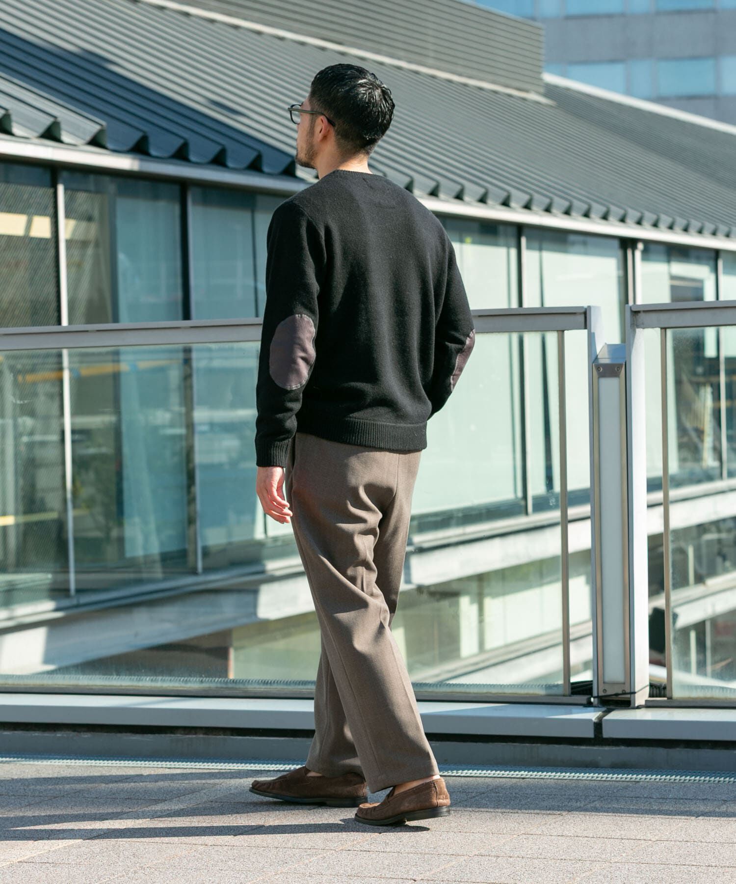 URBAN RESEARCH ROSSO「『XLサイズあり』ハミルトンラムズウールエルボーパッチニット」|ニット・セーター|