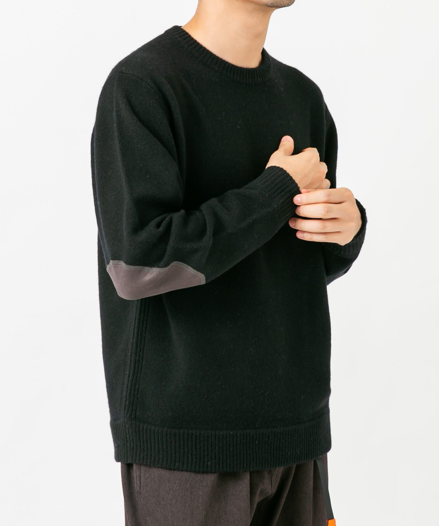 URBAN RESEARCH ROSSO「『XLサイズあり』ハミルトンラムズウールエルボーパッチニット」|ニット・セーター|