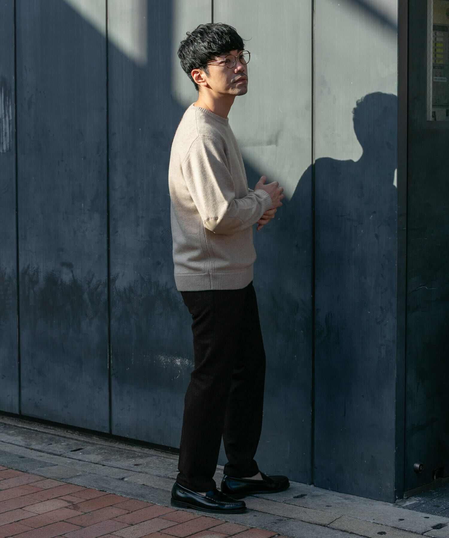 URBAN RESEARCH ROSSO「『XLサイズあり』ハミルトンラムズウールエルボーパッチニット」|ニット・セーター|