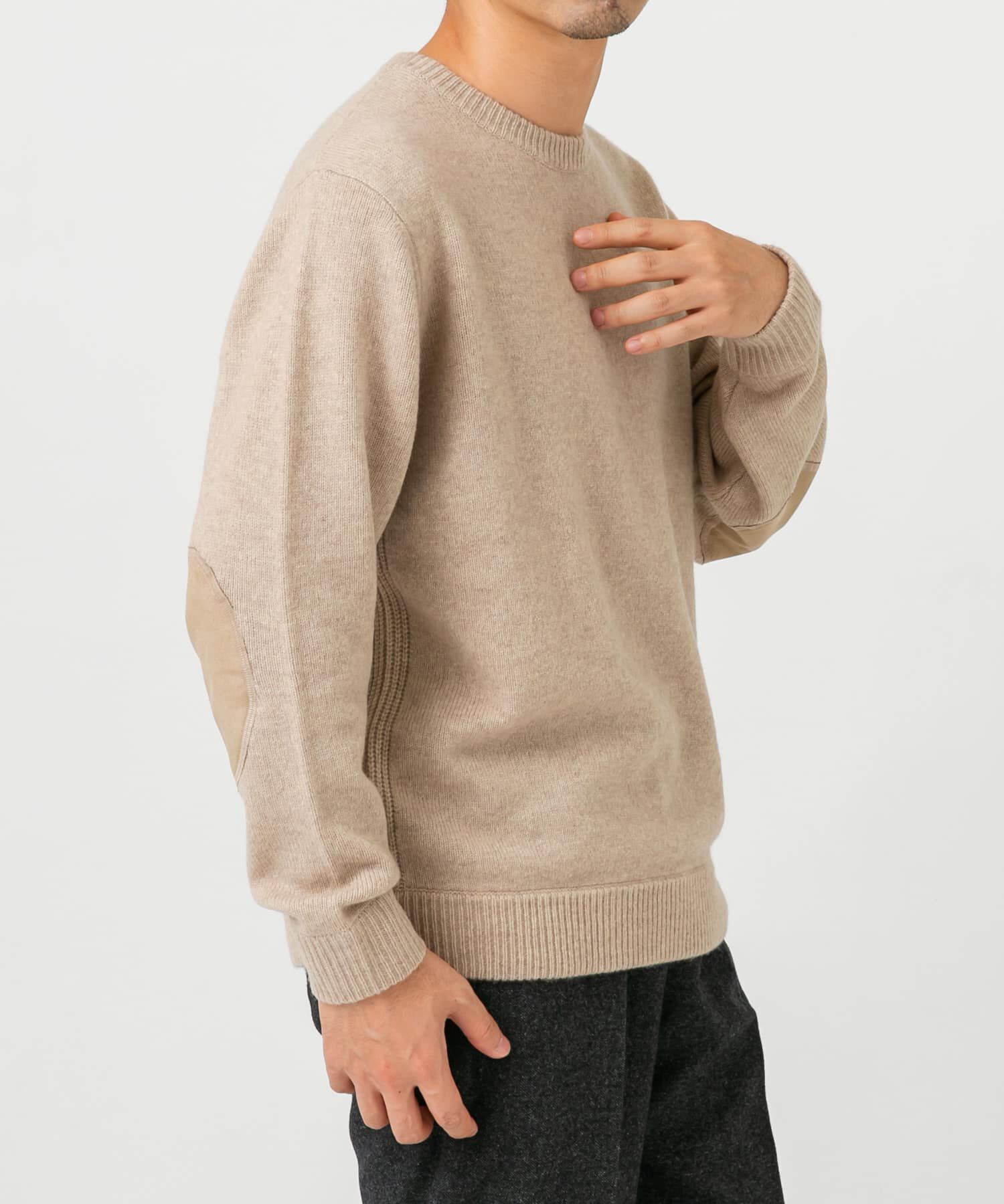 URBAN RESEARCH ROSSO「『XLサイズあり』ハミルトンラムズウールエルボーパッチニット」|ニット・セーター|