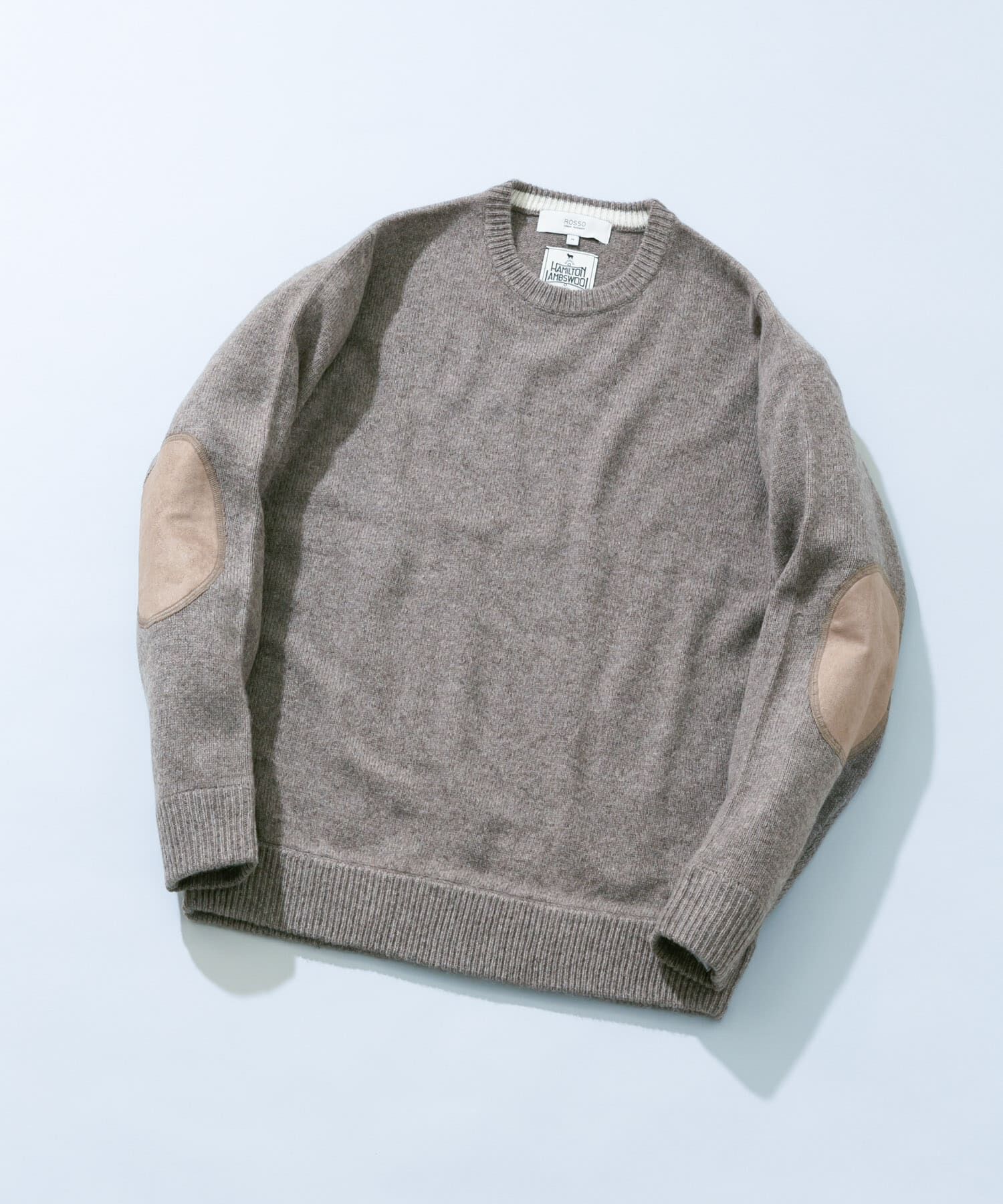 URBAN RESEARCH ROSSO「『XLサイズあり』ハミルトンラムズウールエルボーパッチニット」|ニット・セーター|ベージュ系その他