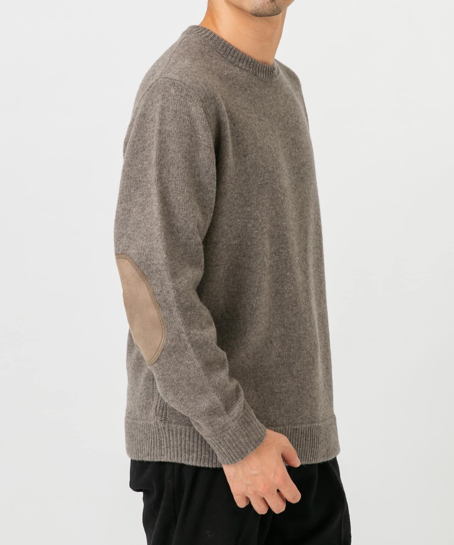 URBAN RESEARCH ROSSO「『XLサイズあり』ハミルトンラムズウールエルボーパッチニット」|ニット・セーター|