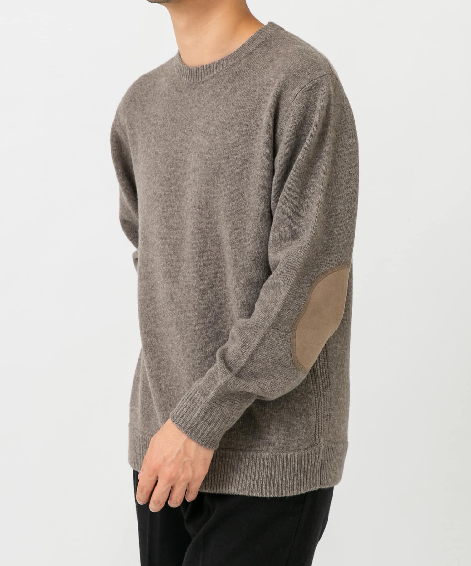 URBAN RESEARCH ROSSO「『XLサイズあり』ハミルトンラムズウールエルボーパッチニット」|ニット・セーター|