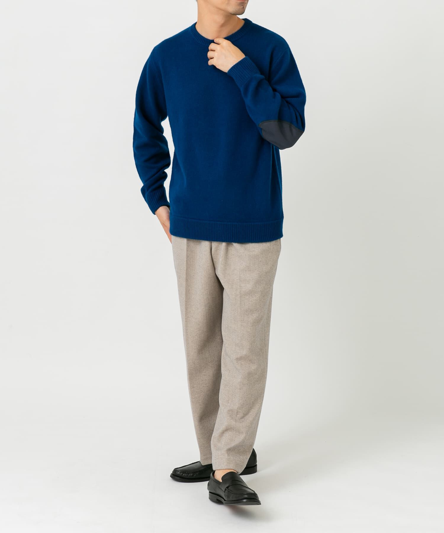 URBAN RESEARCH ROSSO「『XLサイズあり』ハミルトンラムズウールエルボーパッチニット」|ニット・セーター|