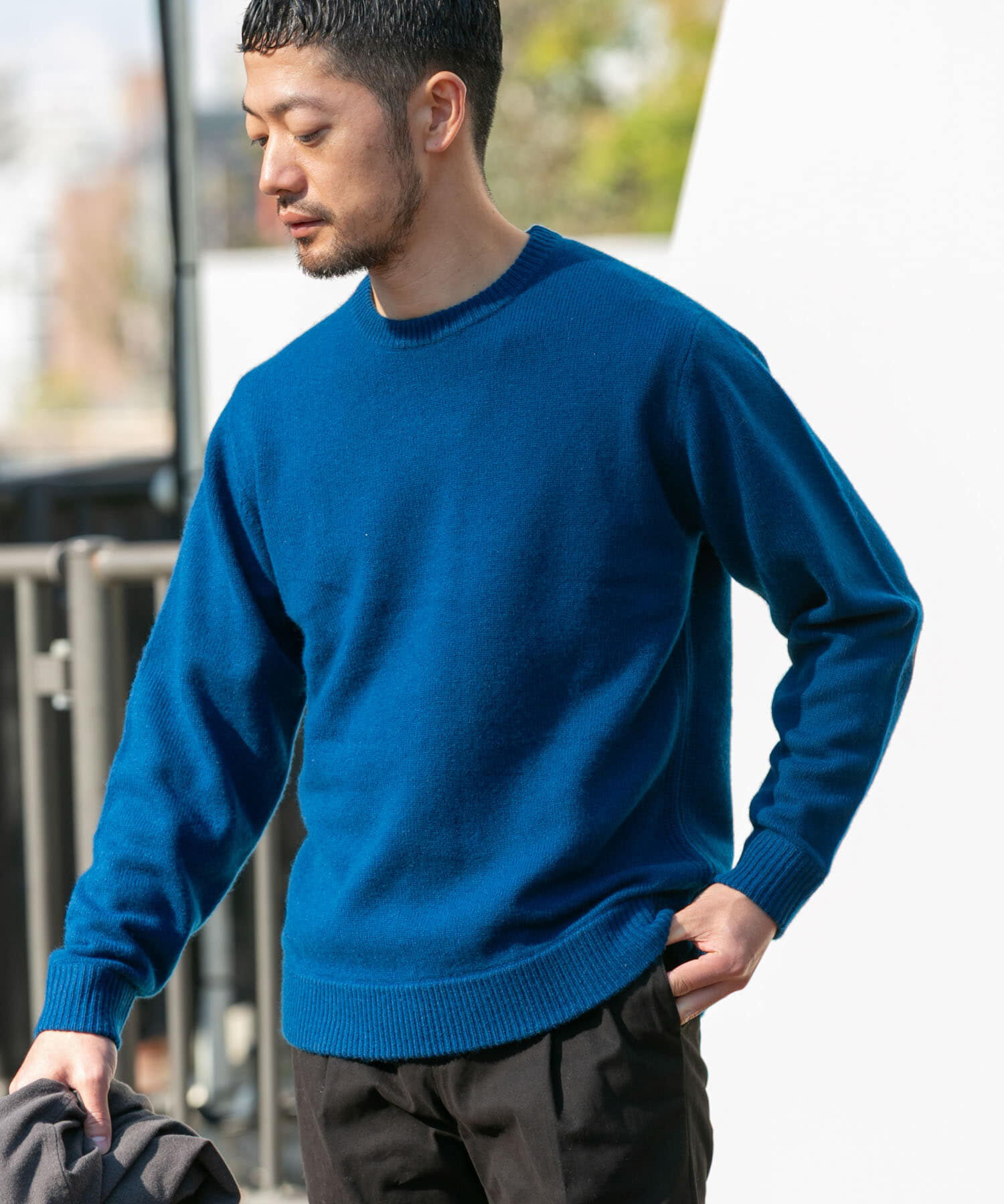 URBAN RESEARCH ROSSO「『XLサイズあり』ハミルトンラムズウールエルボーパッチニット」|ニット・セーター|