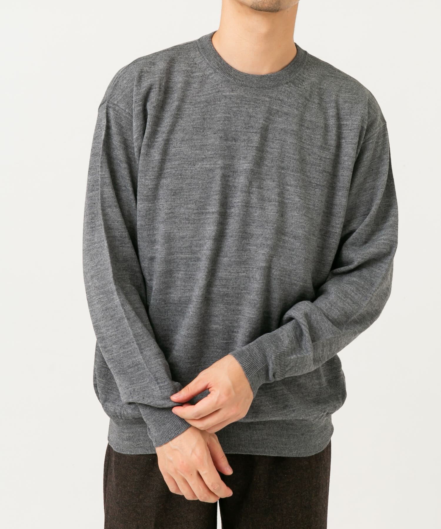 URBAN RESEARCH ROSSO「イタリア糸メリノウールクルーニット」|ニット・セーター|