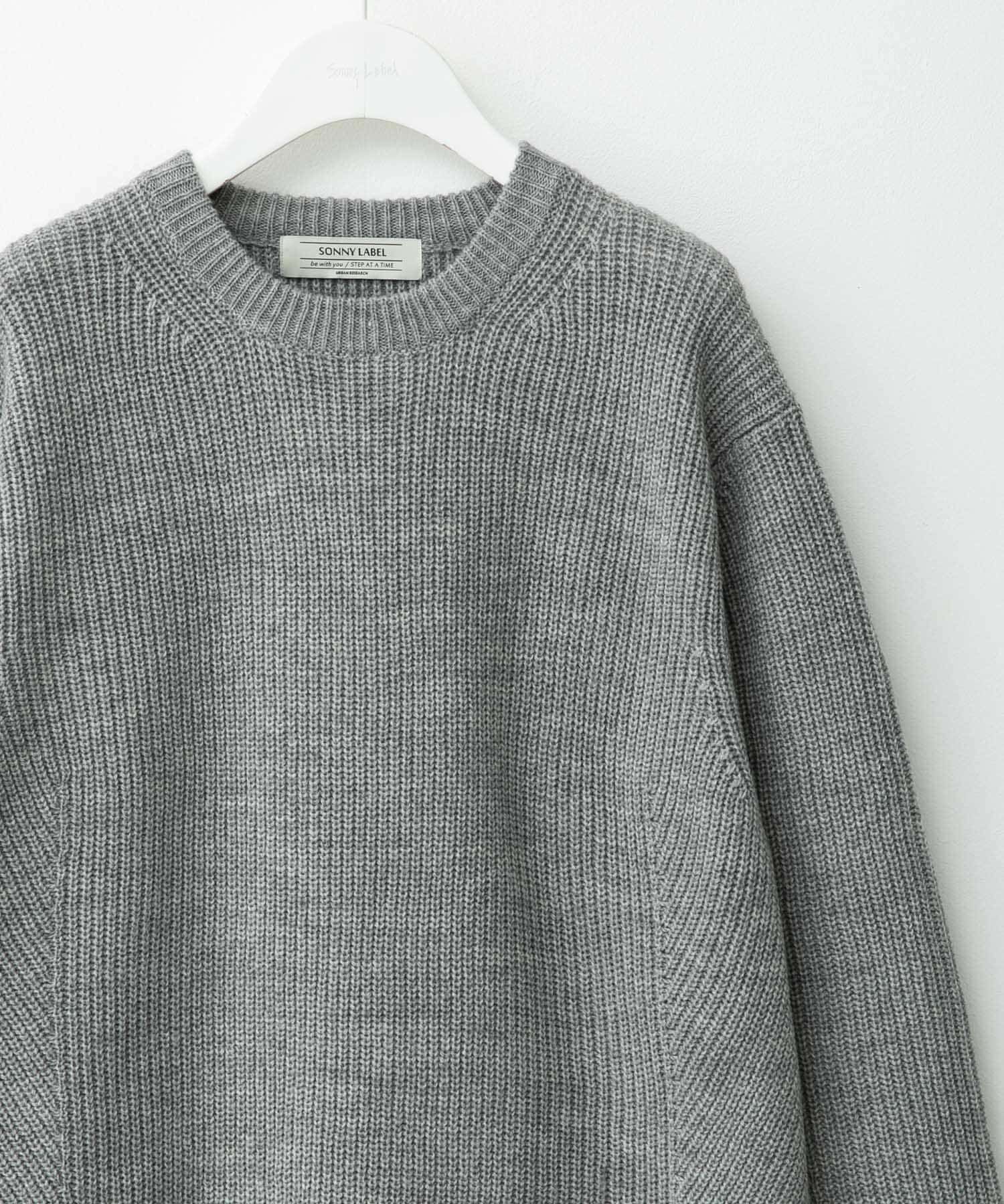 Sonny Label 「ウォッシャブルウール混クルーネックニット」|ニット・セーター|グレー