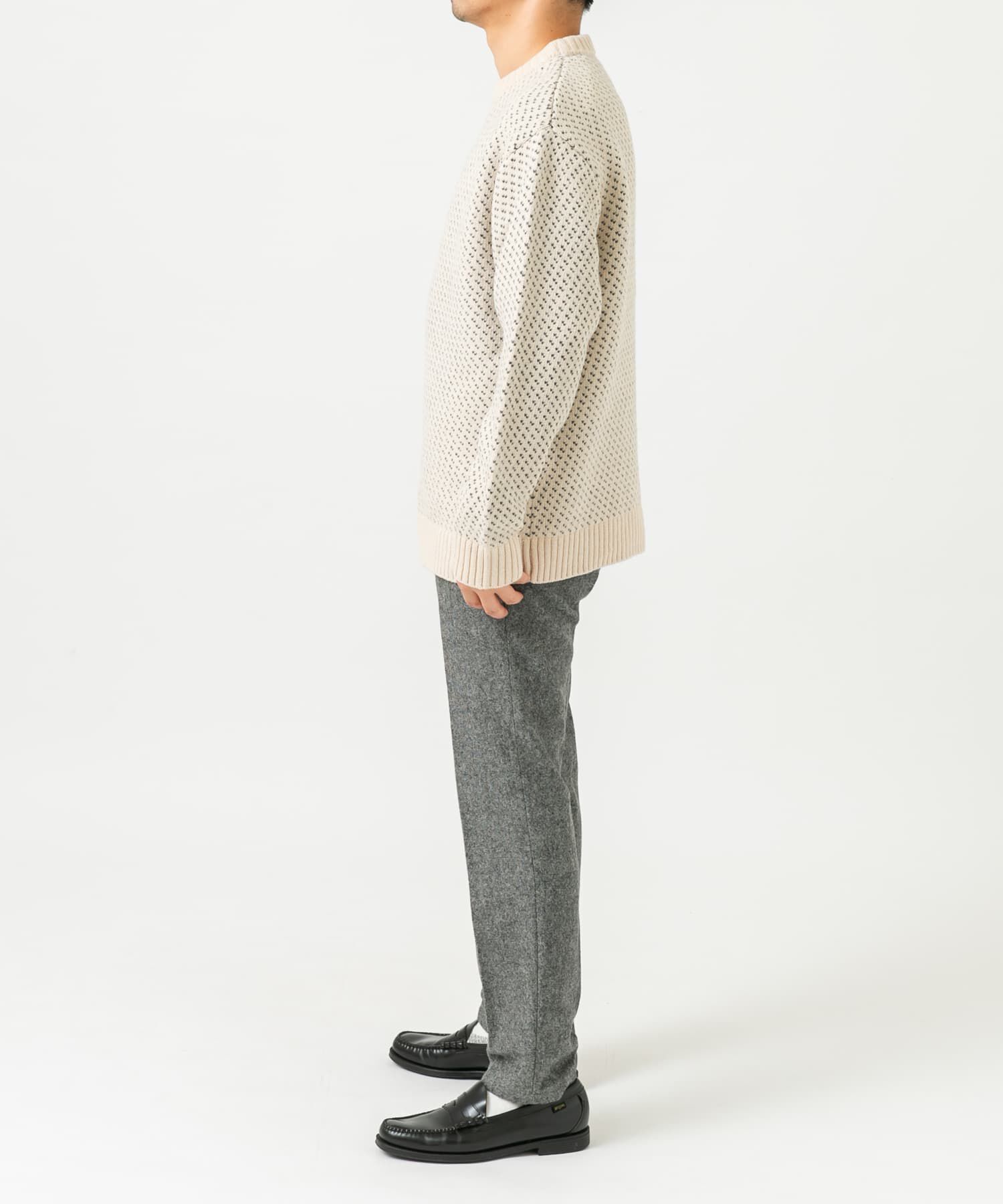 URBAN RESEARCH ROSSO「『XLサイズあり』バーズアイ柄クルーネックニット」|ニット・セーター|