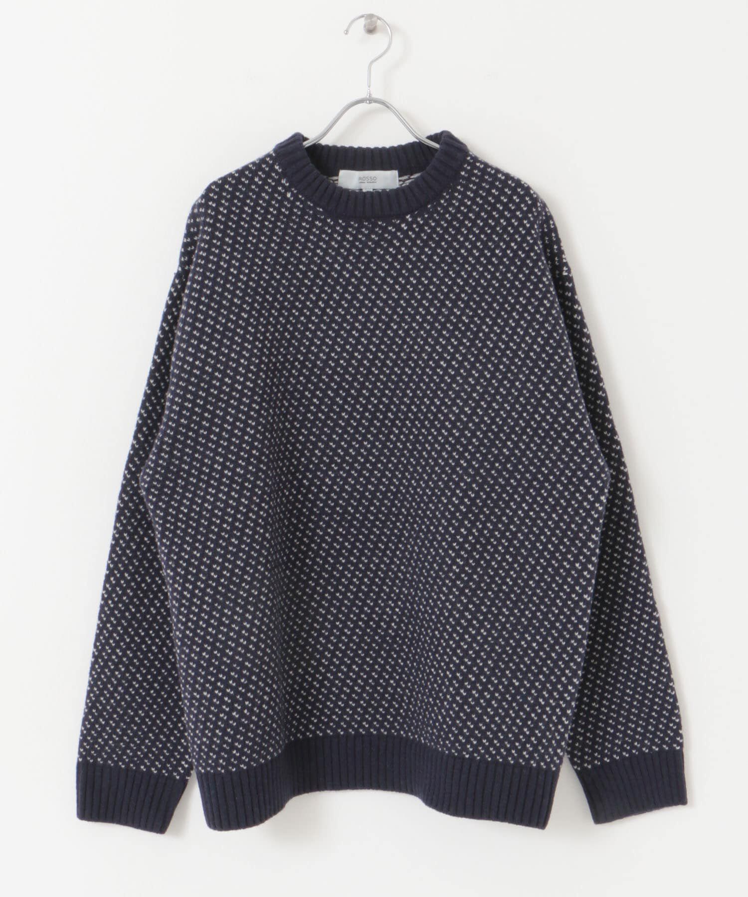 URBAN RESEARCH ROSSO「『XLサイズあり』バーズアイ柄クルーネックニット」|ニット・セーター|