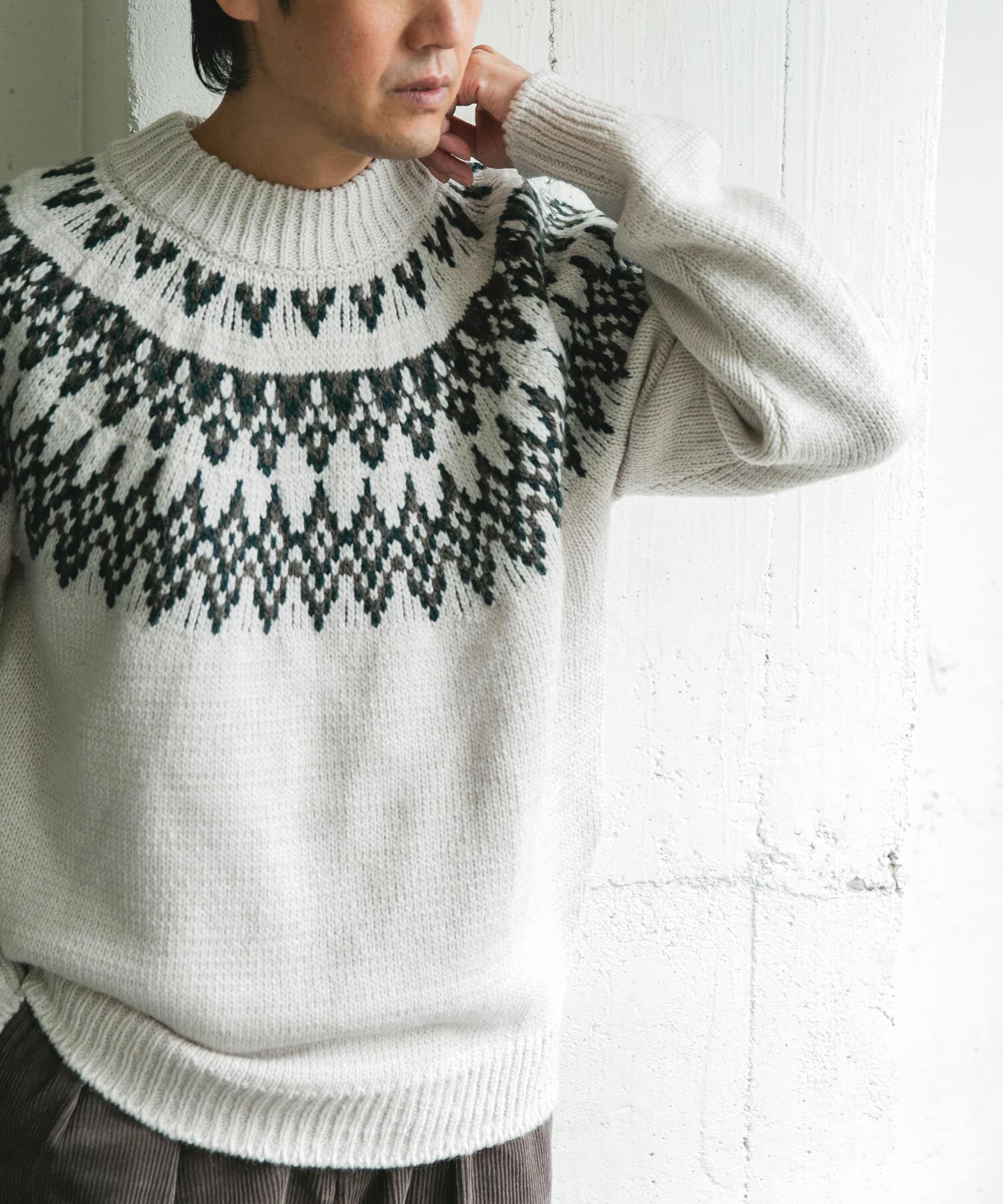 URBAN RESEARCH DOORS「求心柄モックネックニット」|ニット・セーター|