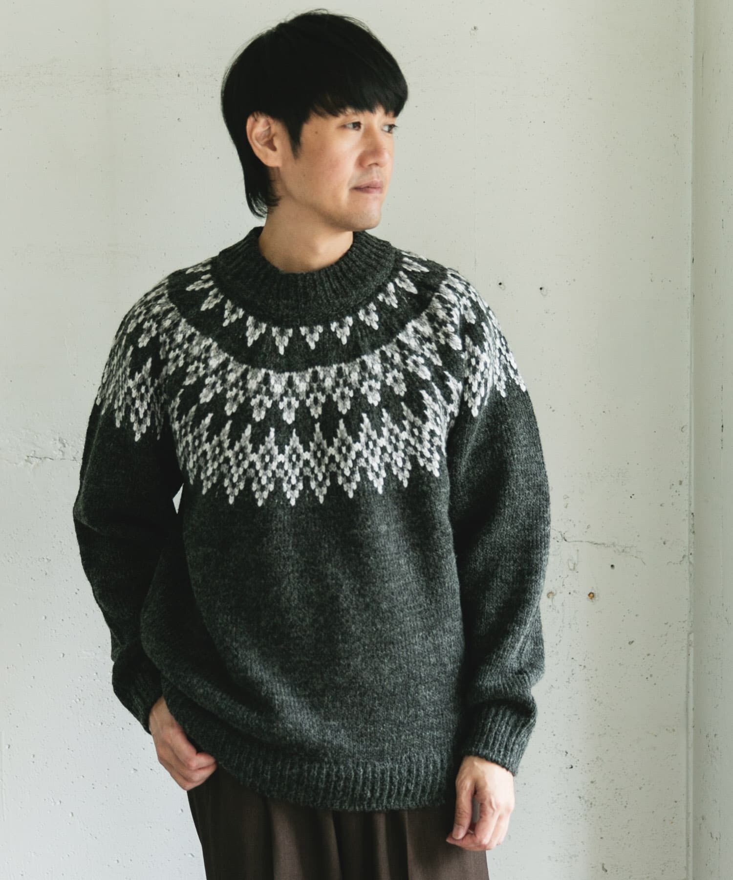 URBAN RESEARCH DOORS「求心柄モックネックニット」|ニット・セーター|