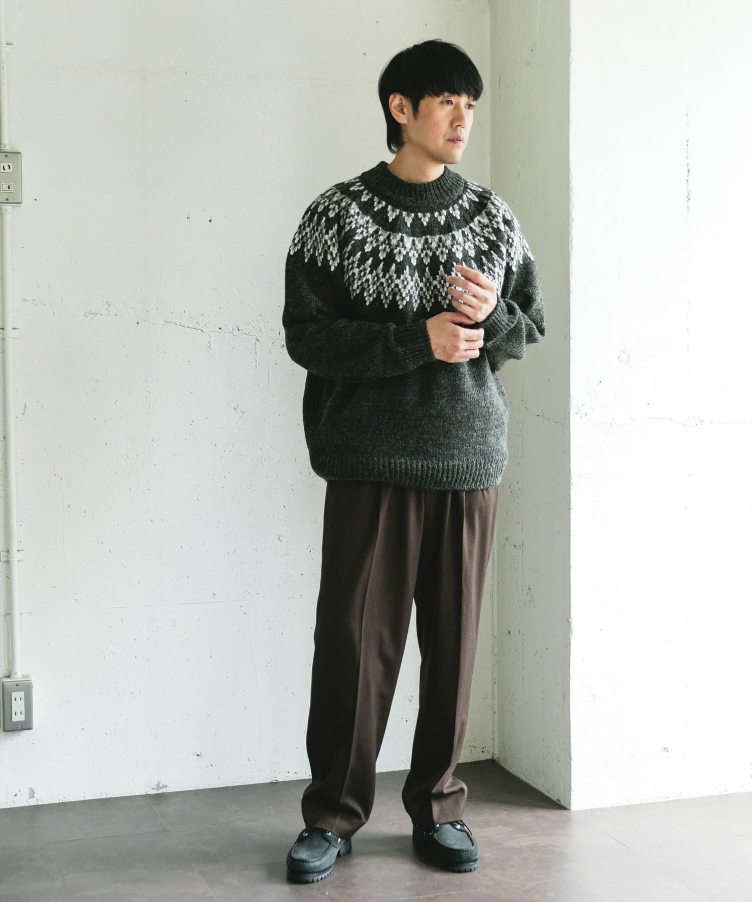 URBAN RESEARCH DOORS「求心柄モックネックニット」|ニット・セーター|