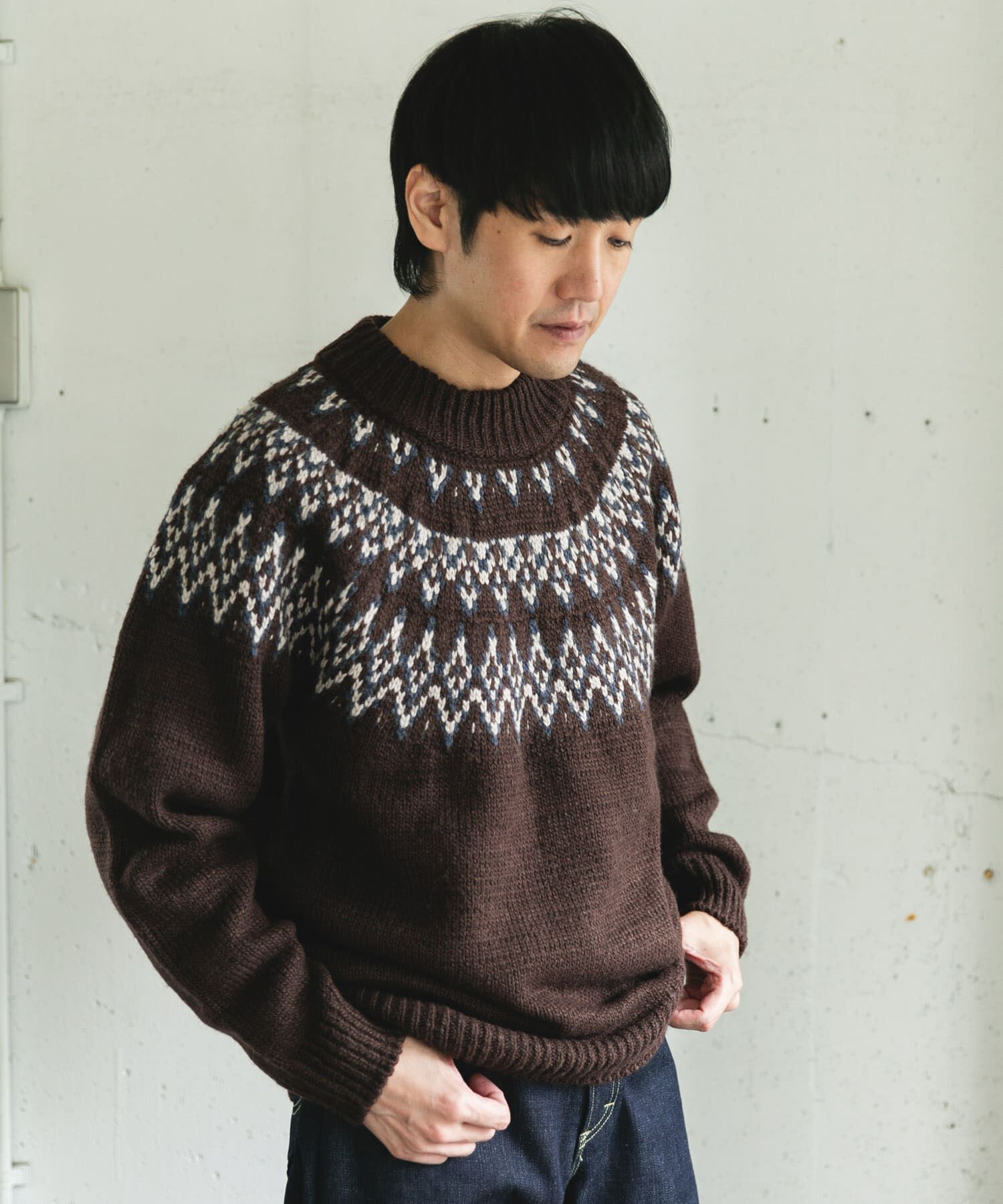 URBAN RESEARCH DOORS「求心柄モックネックニット」|ニット・セーター|