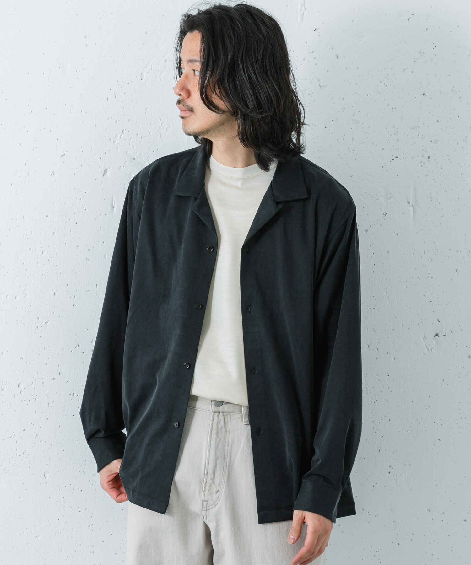 URBAN RESEARCH「WASHABLE CUPRO O/C SHIRTS」|シャツ・ブラウス|ブラック