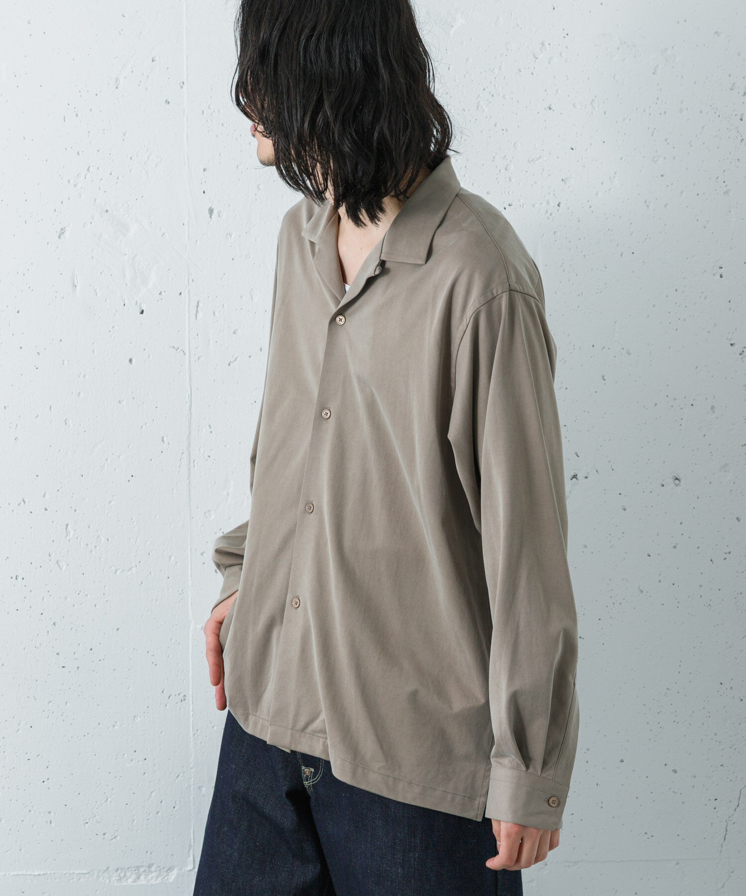 URBAN RESEARCH「WASHABLE CUPRO O/C SHIRTS」|シャツ・ブラウス|ベージュ系その他
