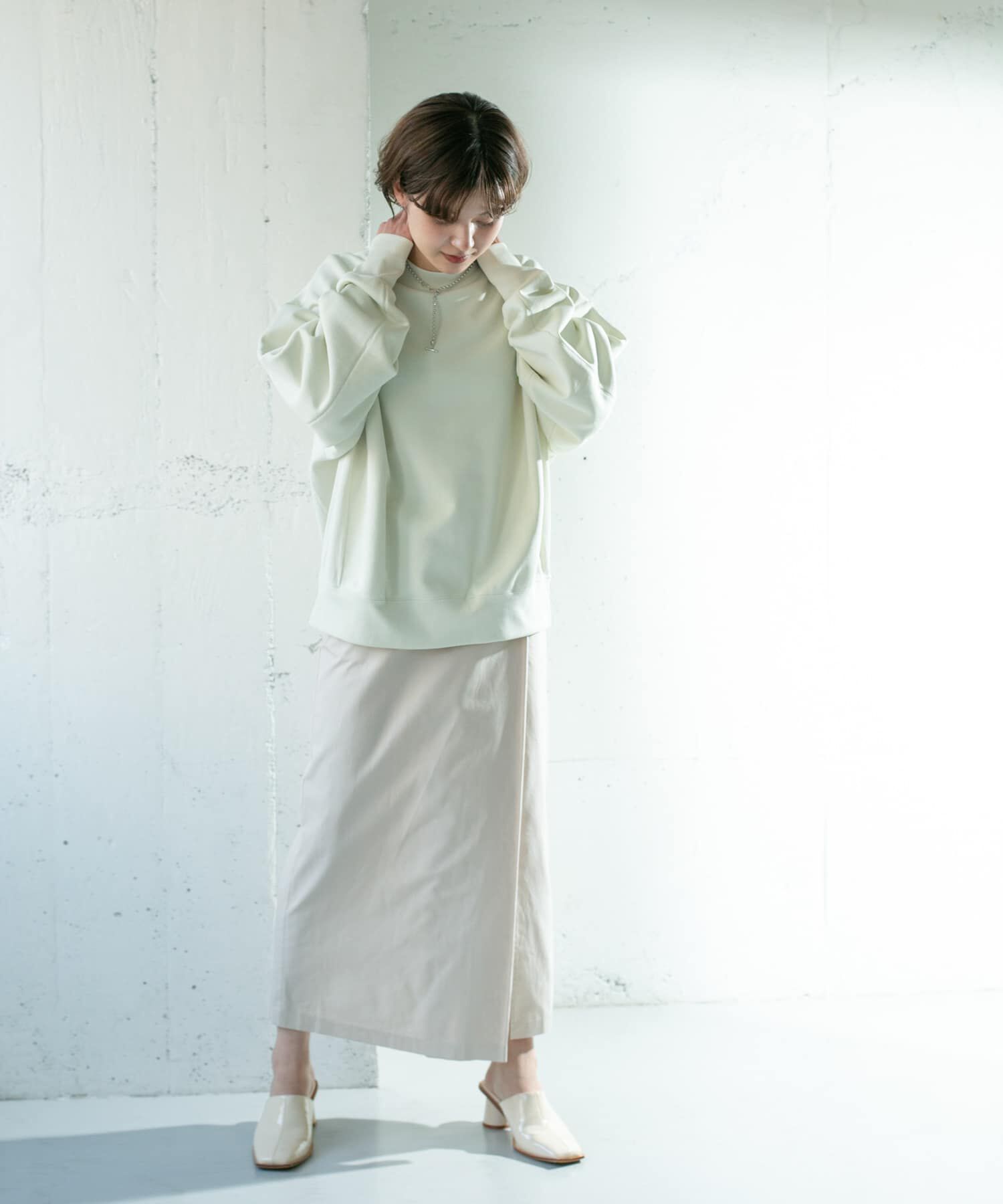  「シャンブレーラップスカート」|スカート|