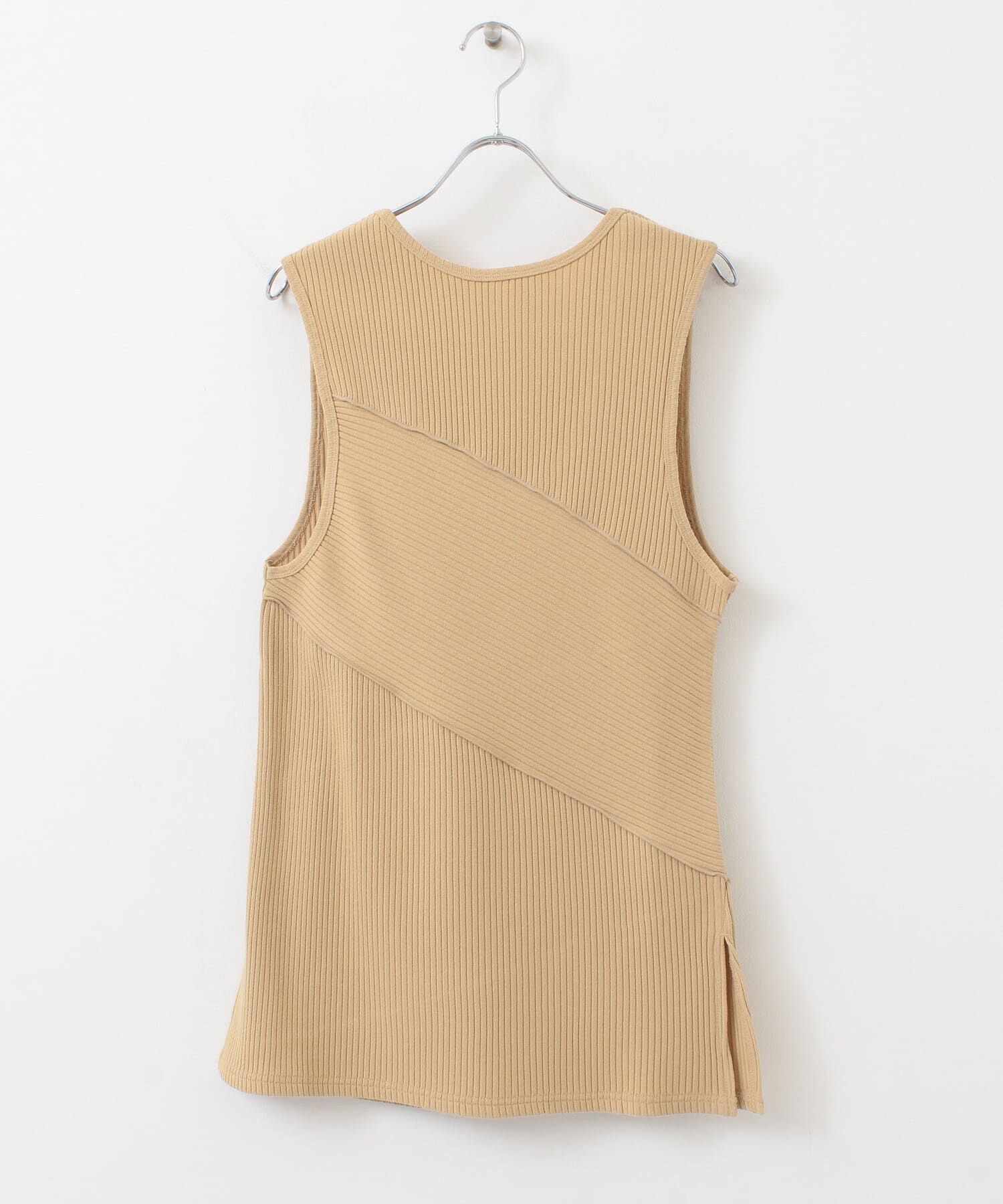  「BACKオープンメローリブタンクトップ」|タンクトップ|