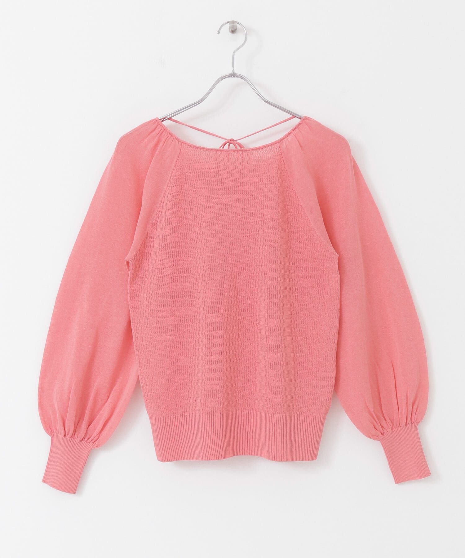  「BACKオープンボリュームスリーブニット」|ニット・セーター|