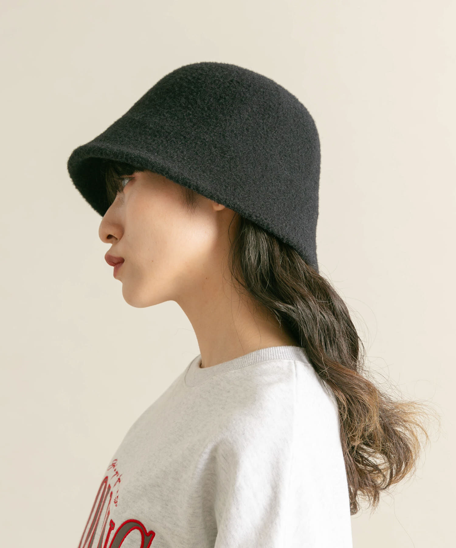  「シャギーベルHAT」|ハット|ブラック