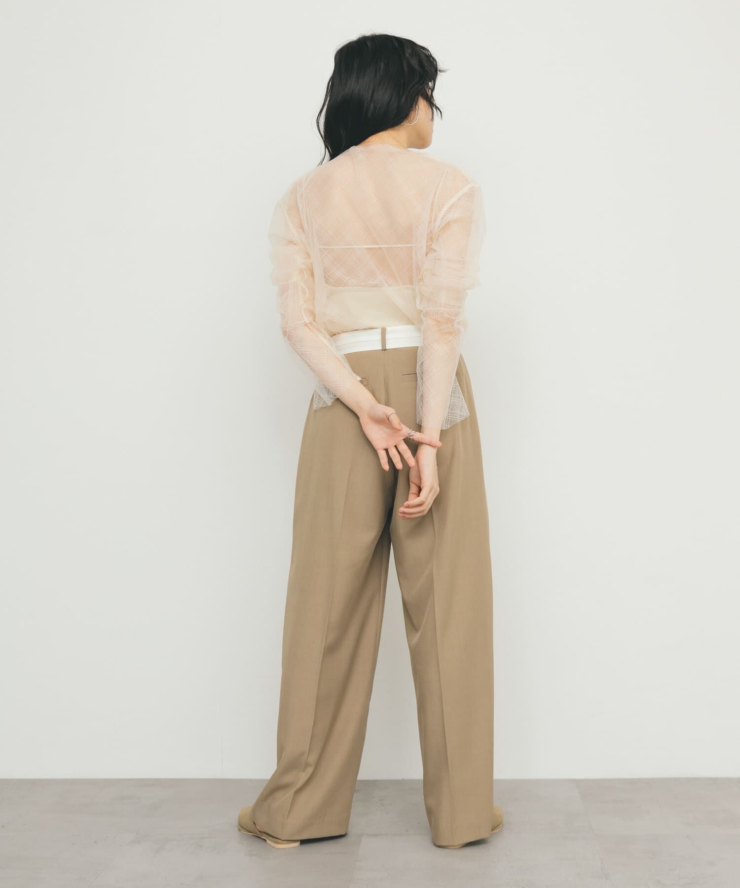  「リバーシブルレイヤードチュールカットソー」|Tシャツ・カットソー|