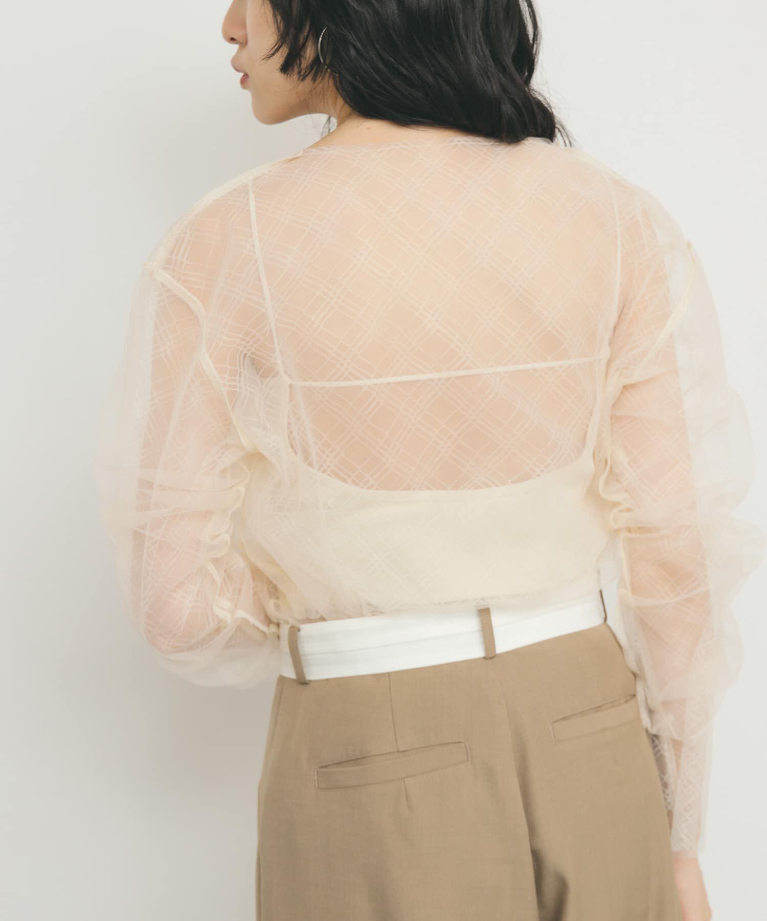  「リバーシブルレイヤードチュールカットソー」|Tシャツ・カットソー|