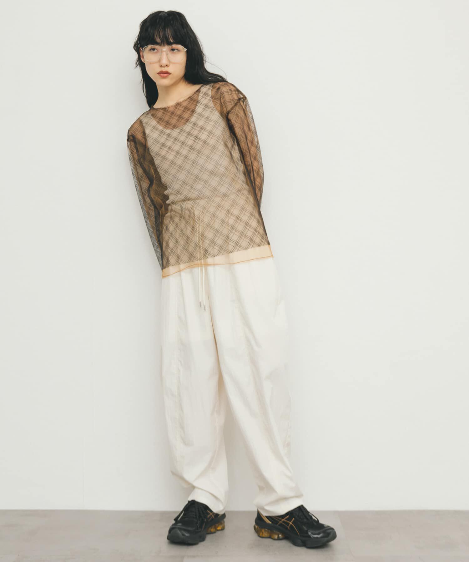  「リバーシブルレイヤードチュールカットソー」|Tシャツ・カットソー|