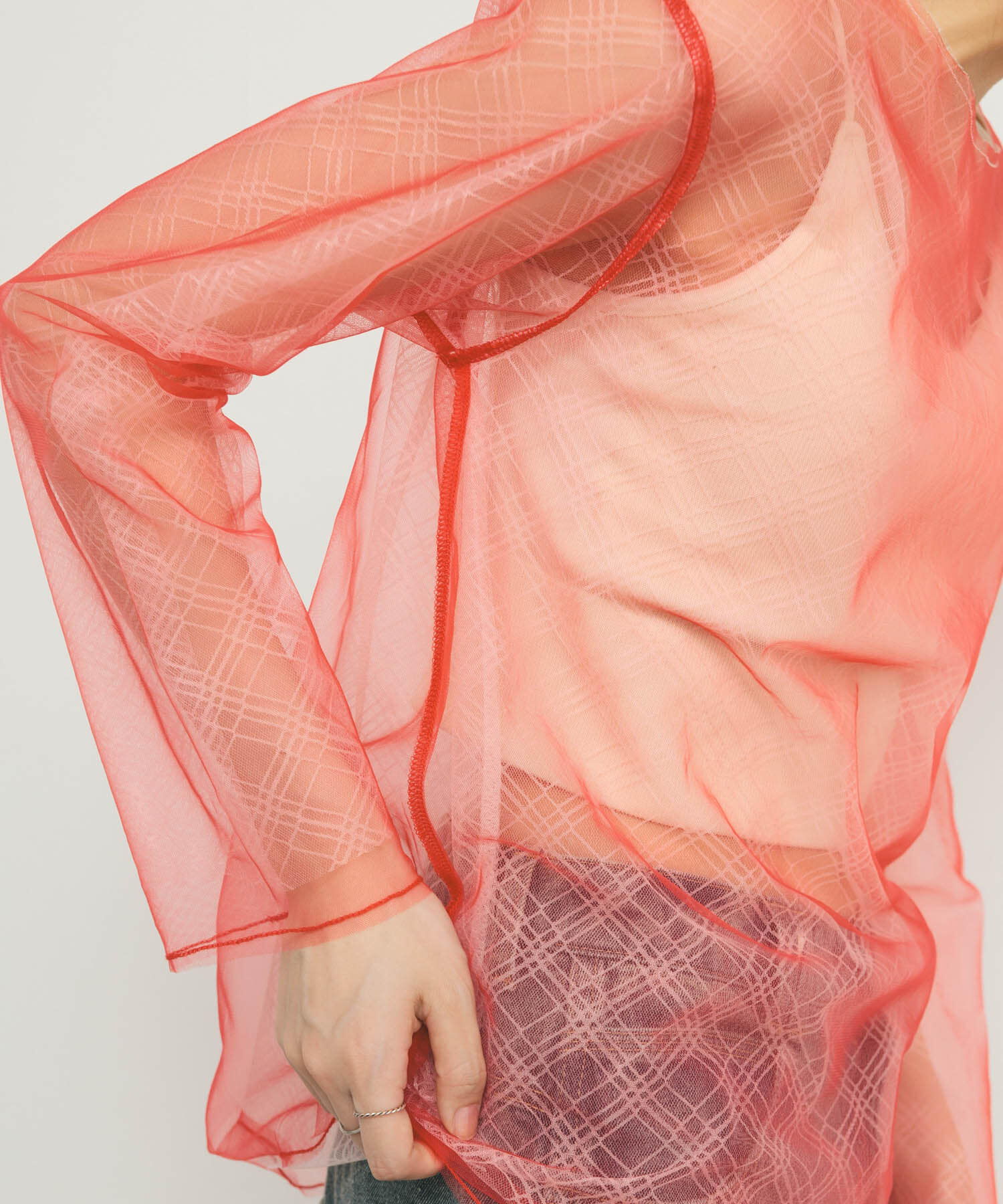  「リバーシブルレイヤードチュールカットソー」|Tシャツ・カットソー|