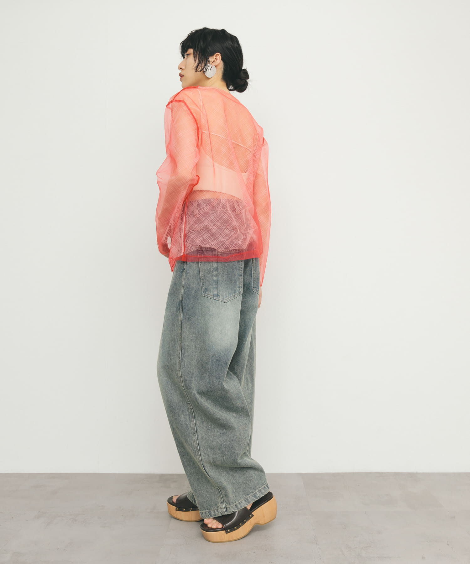  「リバーシブルレイヤードチュールカットソー」|Tシャツ・カットソー|