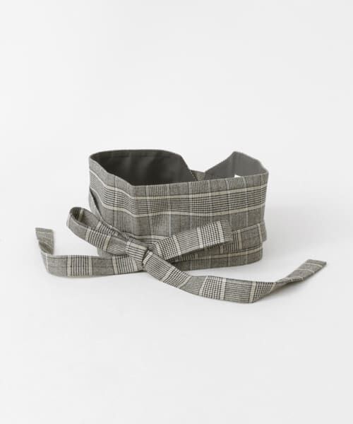  「チェックワイドベルト&there4;」|ベルト|ライトグレー