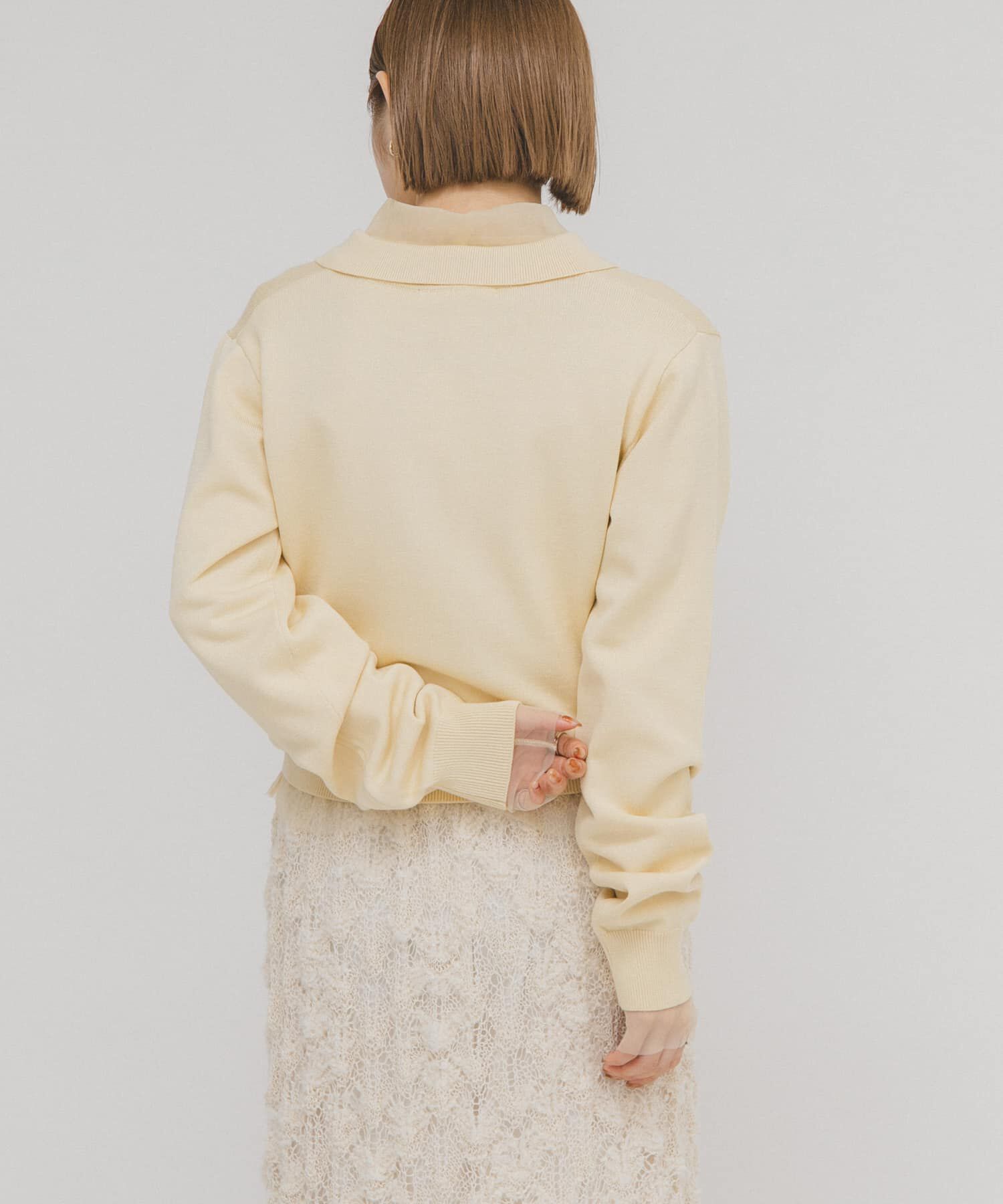  「チュールレイヤードニットシャツ」|ニット・セーター|