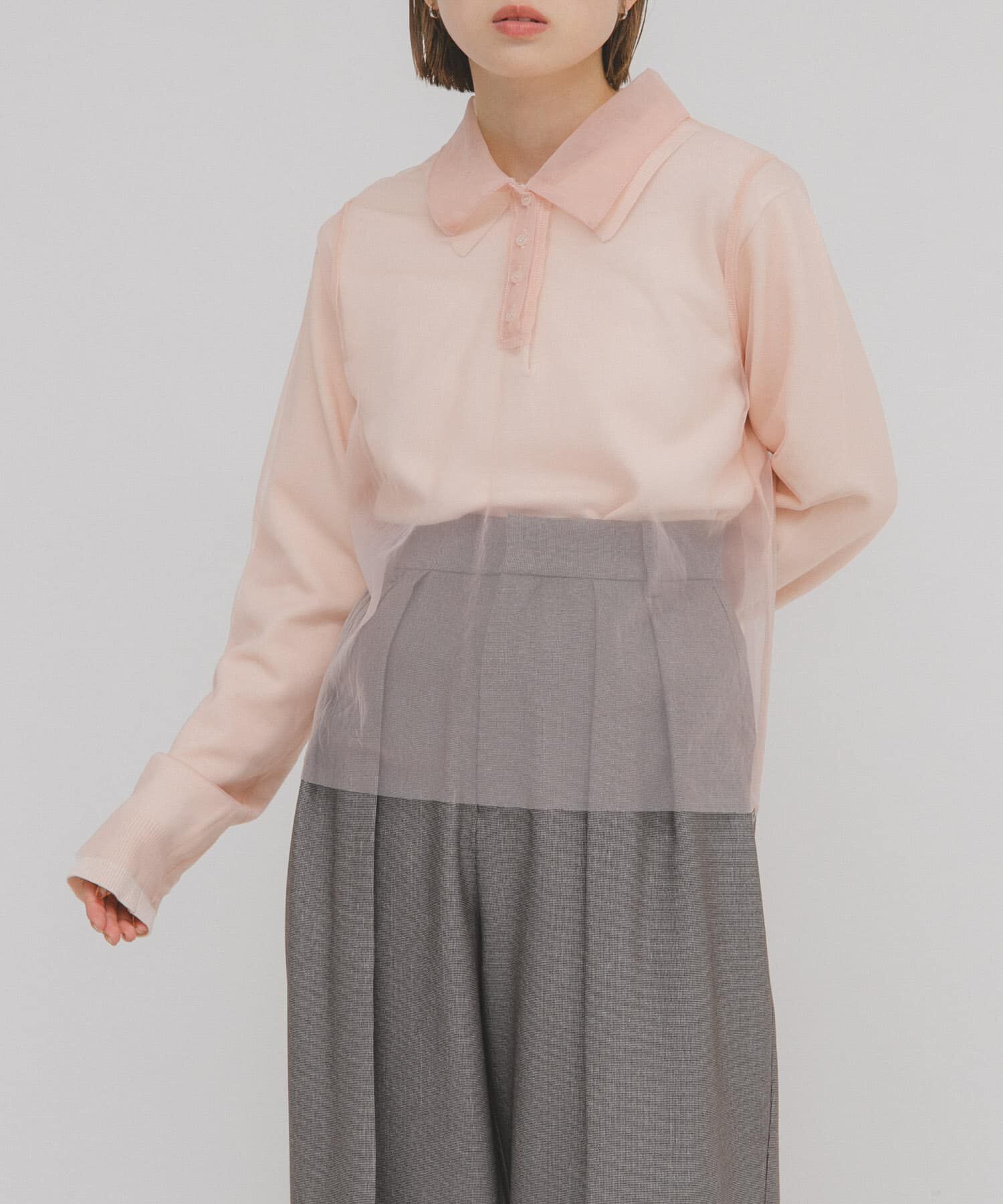  「チュールレイヤードニットシャツ」|ニット・セーター|