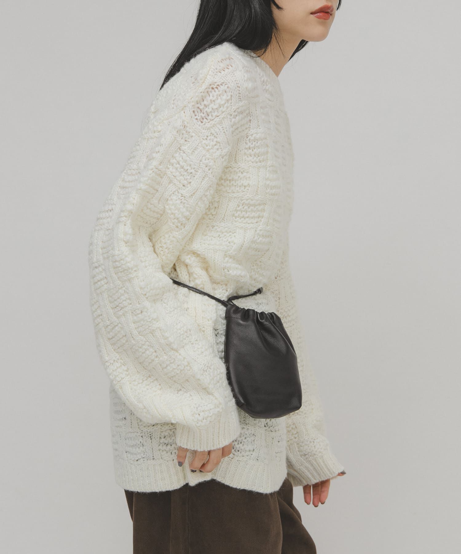  「グリッドパターンニット」|ニット・セーター|アイボリー