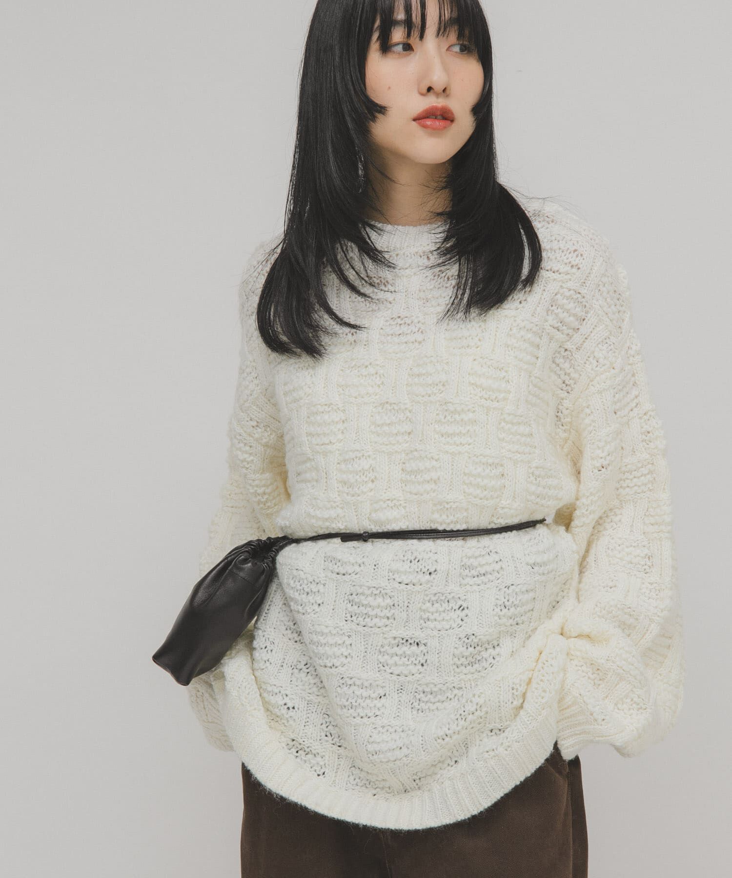  「グリッドパターンニット」|ニット・セーター|