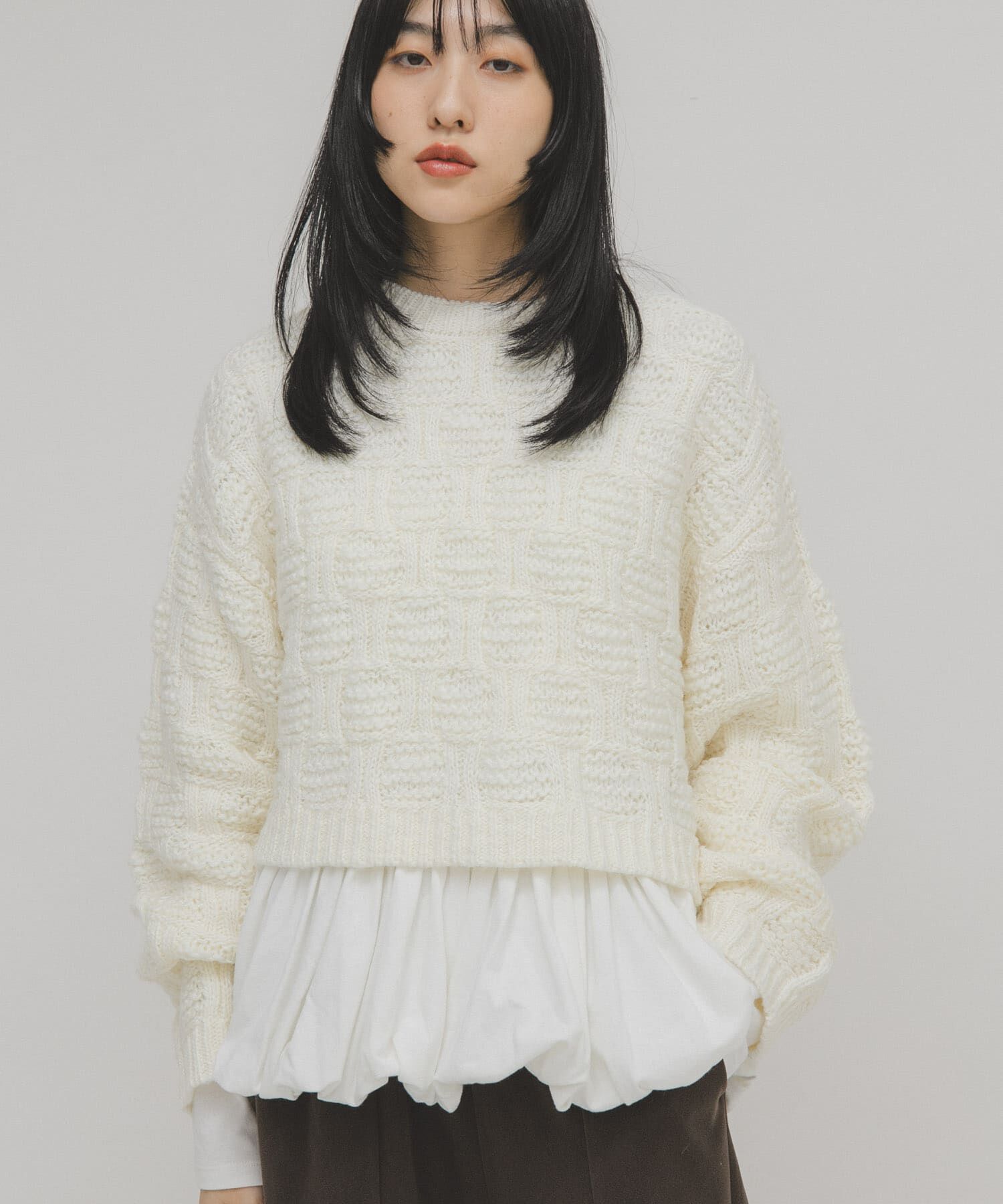  「グリッドパターンニット」|ニット・セーター|