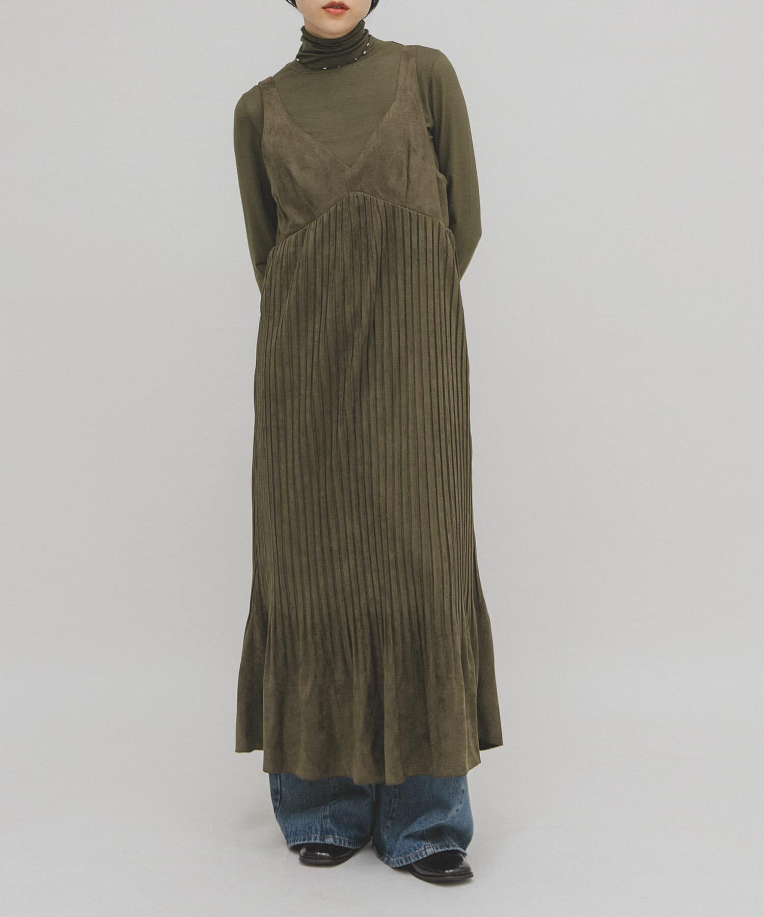  「ピーチスキンプリーツワンピース」|ワンピース|