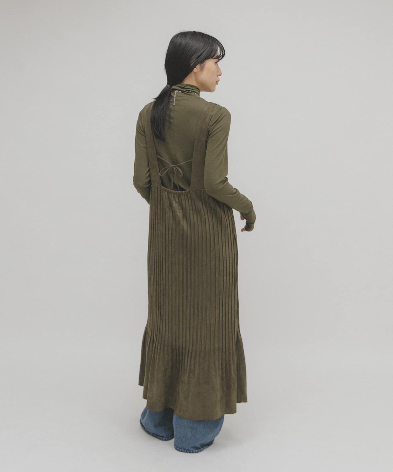  「ピーチスキンプリーツワンピース」|ワンピース|